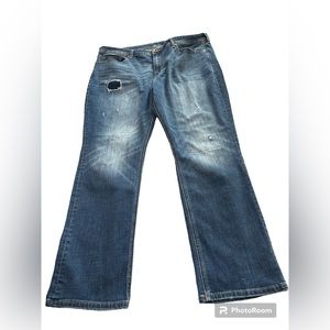 Seven 7 Jeans Slim Fit Mens‎ Size 40x30 Medium Wash Destressed Denim